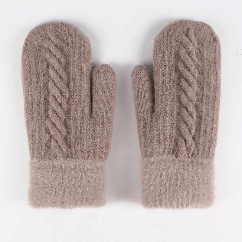 Winter Cute Solid Color Warm Mittens