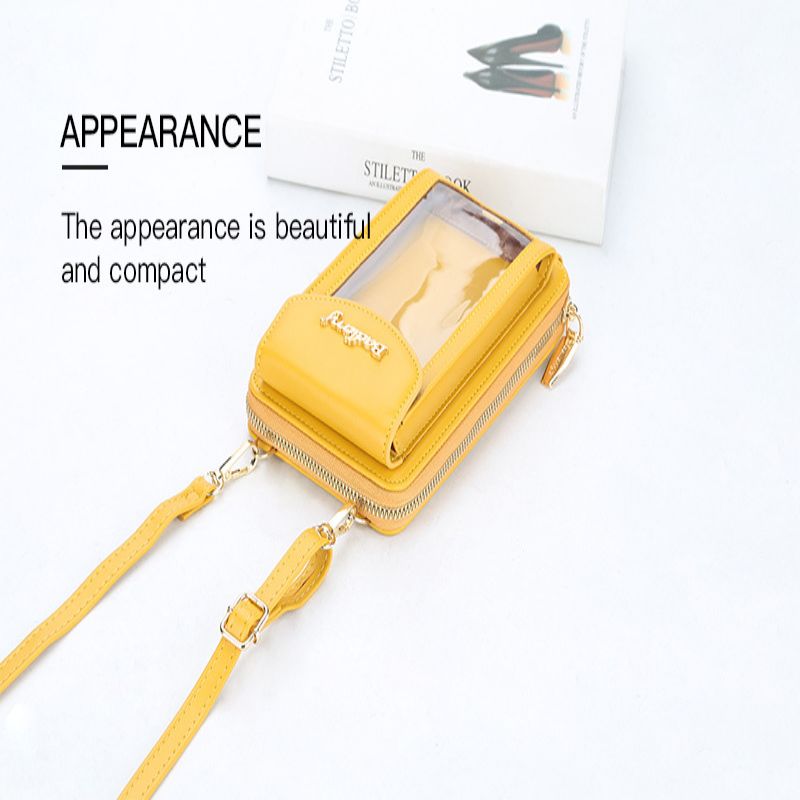 Mini Lady Transparent Touch Screen Mobile Bag