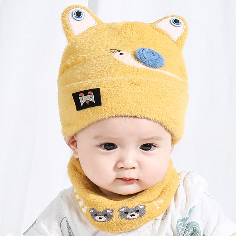 Winter Thickened Cute Snail Warm Ear  Scarf Suit For Baby