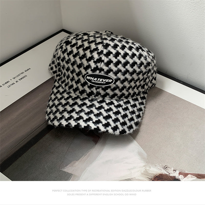 Fashion Letter Plaid Baseball Cap