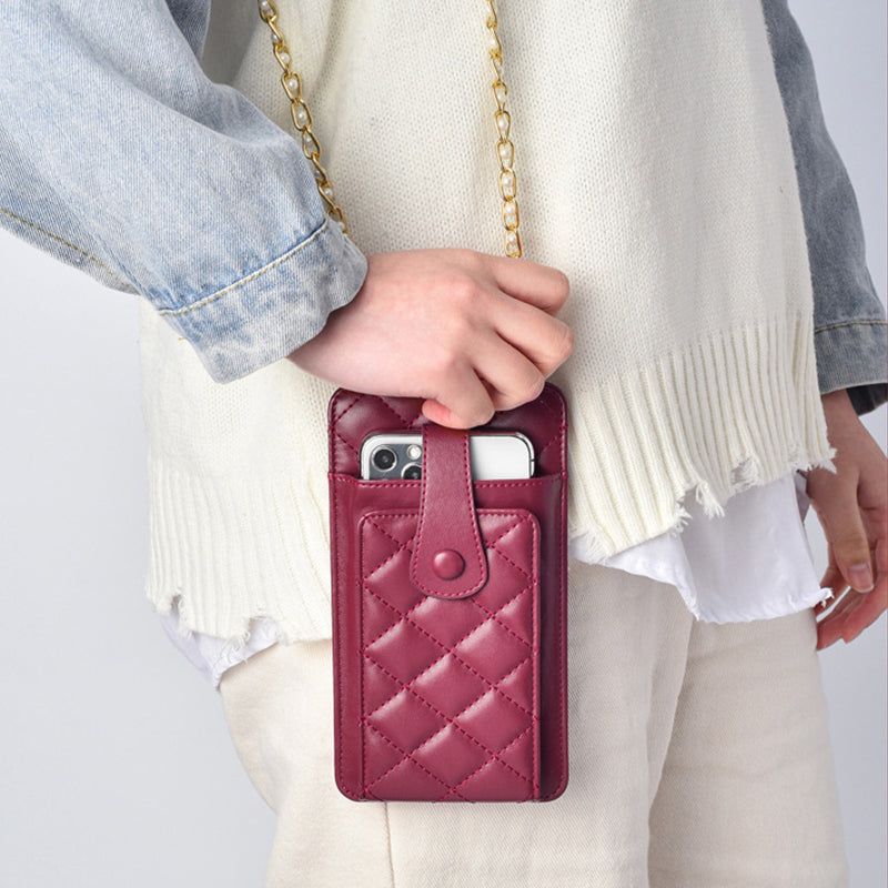 Fashion Lingge Multi-Card Zipper Coin Purse