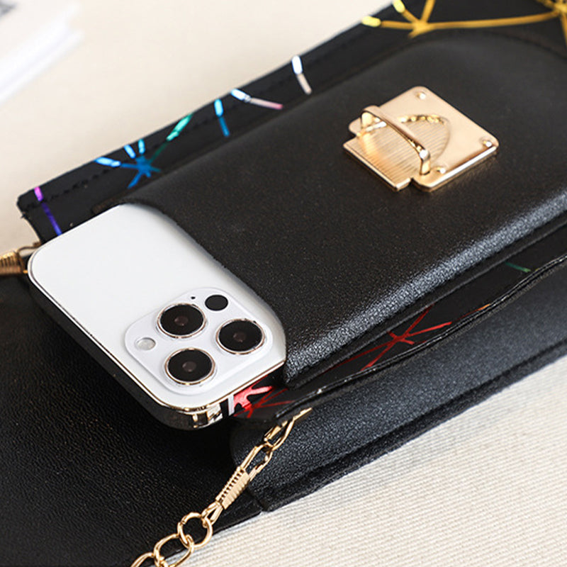 Fashion Chain Rhombus Printed Shoulder Mini Bag