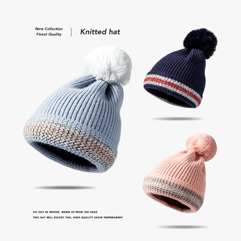 Winter Outdoor Striped Jacquard Warm Knit Hat
