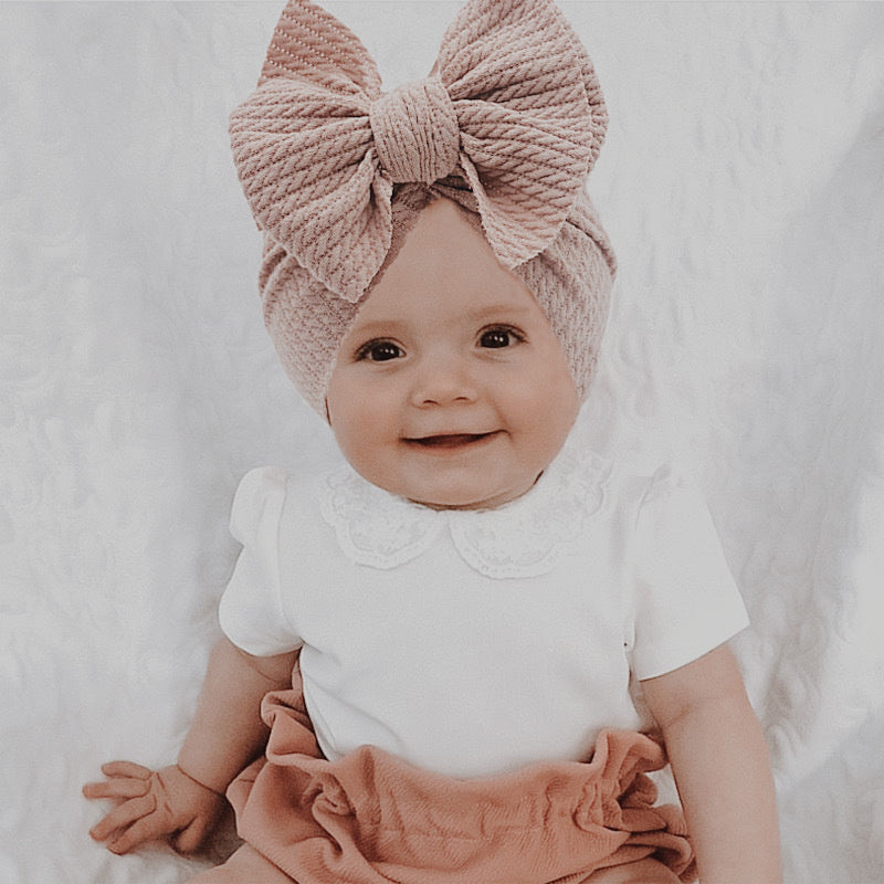 New double-layer bowknot baby hat