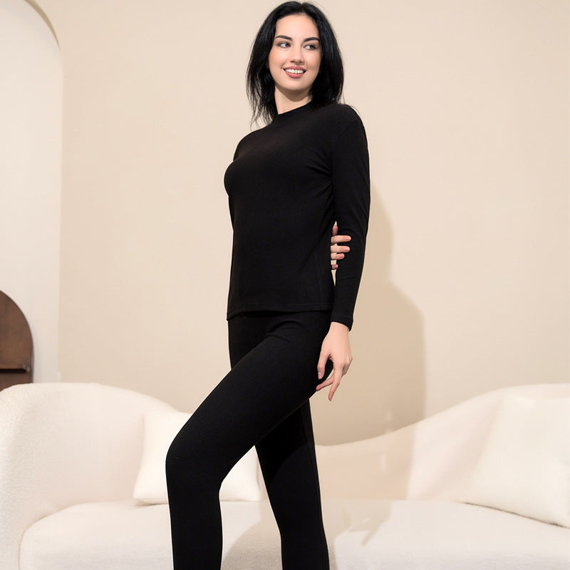 Half High Collar Long Sleeve Thermal Underwear For Couples