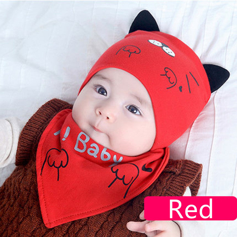 Newborn Infant Solid Color Warm Saliva Towel Cute Cartoon Kit