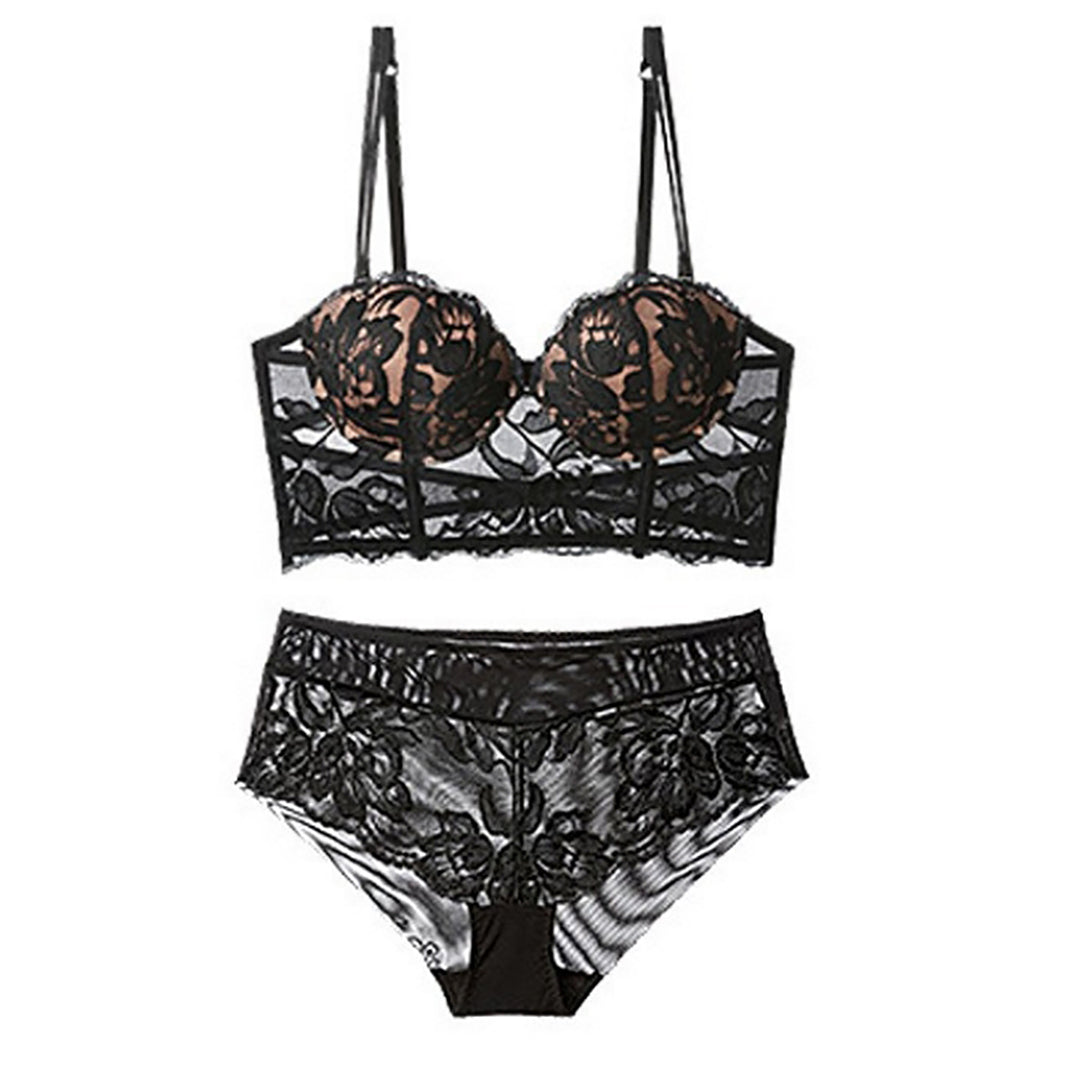 French Style Lace Hollow-out Bra Set