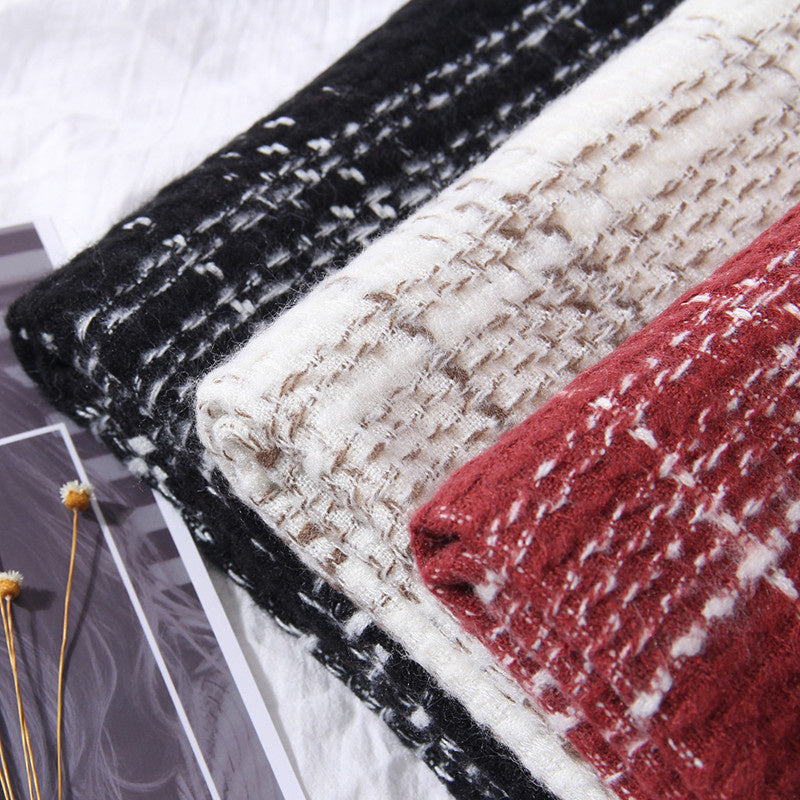 Plaid extended warm scarf imitated cashmere shawl