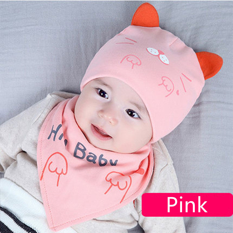 Newborn Infant Solid Color Warm Saliva Towel Cute Cartoon Kit