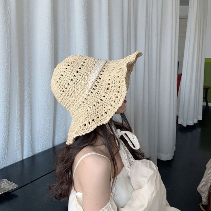 Braided lace hat for sun protection