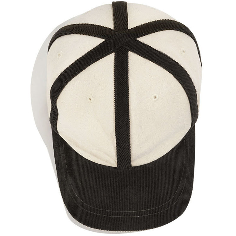 Black And White Spliced Two-tone Flat Cap