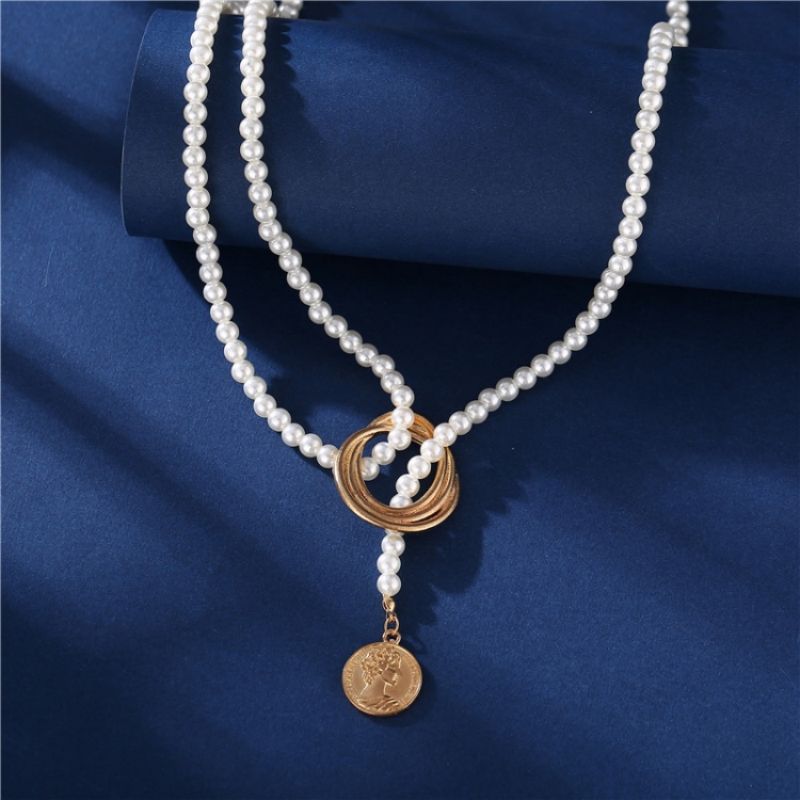 Baroque Style Pearl Coin Necklace