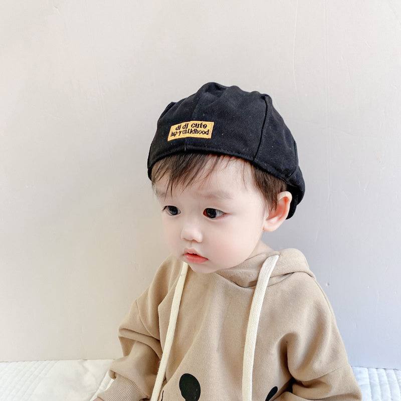 Thin simple corduroy children's beret