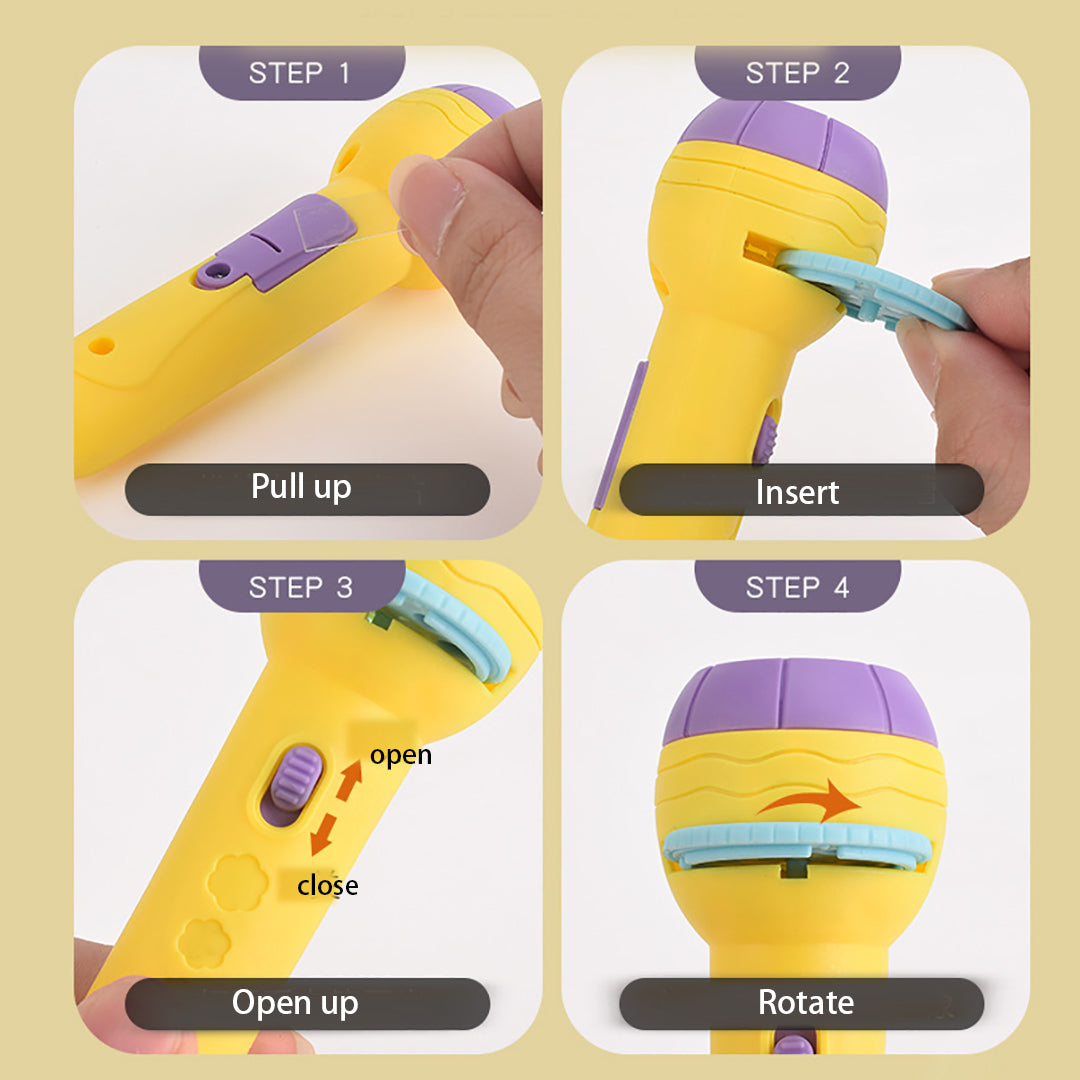 Children Early Education Flashlight Various Cartoon Patterns Projector
