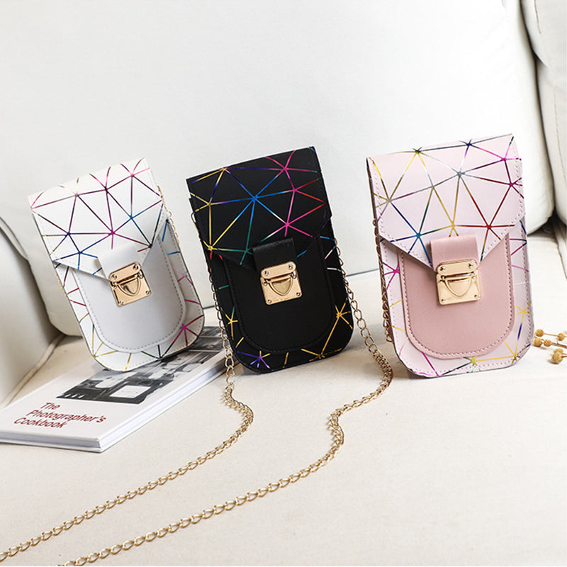 Fashion Chain Rhombus Printed Shoulder Mini Bag