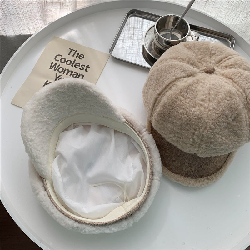 Women's Fashion Spliced Plush French Beret