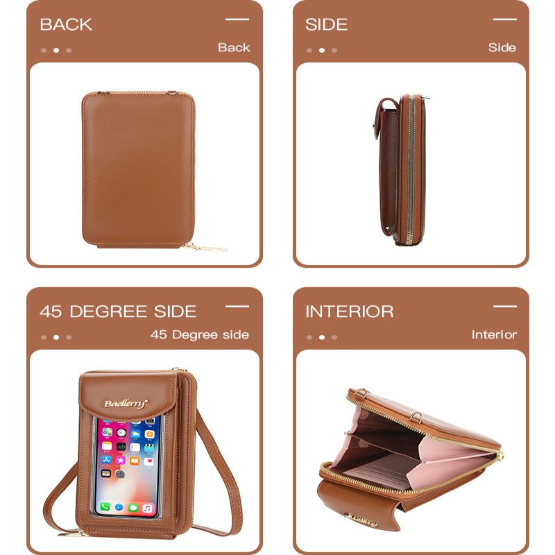 Mini Lady Transparent Touch Screen Mobile Bag