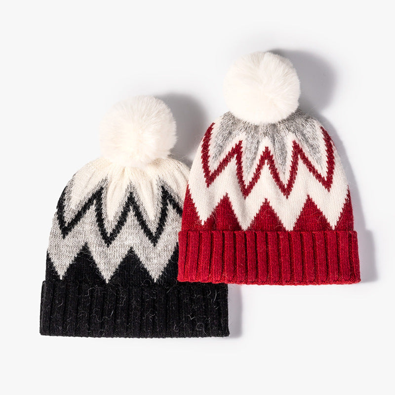 Winter Fashion Striped Jacquard Warm Knit Hat