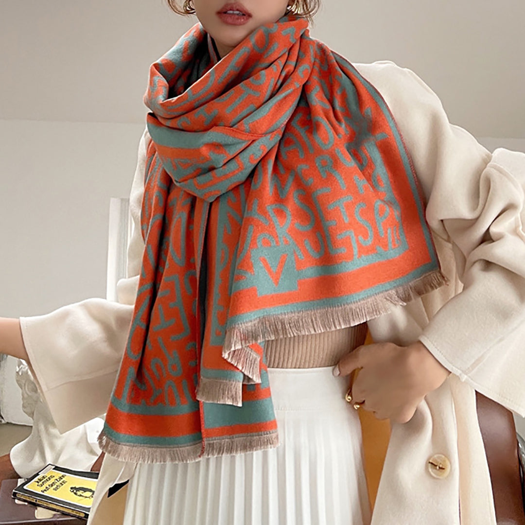 Stylish Cashmere Jacquard Thick Scarf