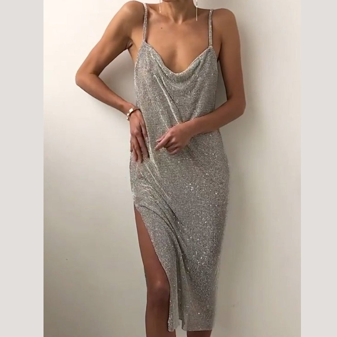 Women Sexy Grey Slip Dress For Party