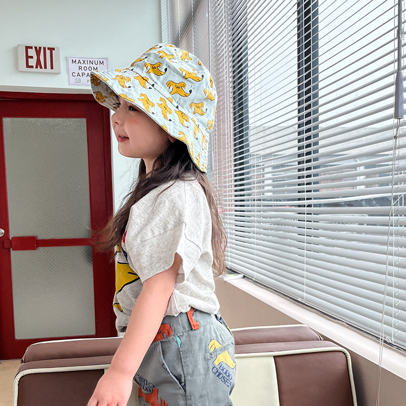 Children's Cartoon Print Outdoor Sunscreen Fisherman Hat