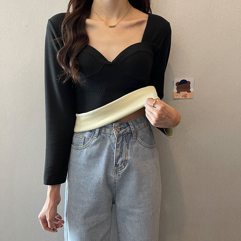 Seamless Thermal Underwear With Chest Pad