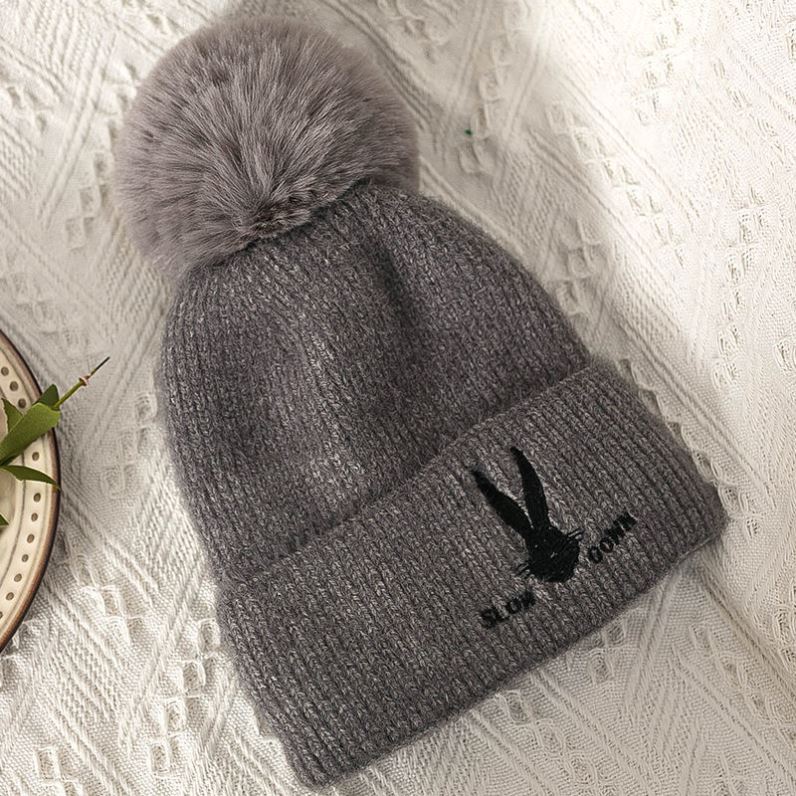 Windproof Wool Ball Knitted Hat