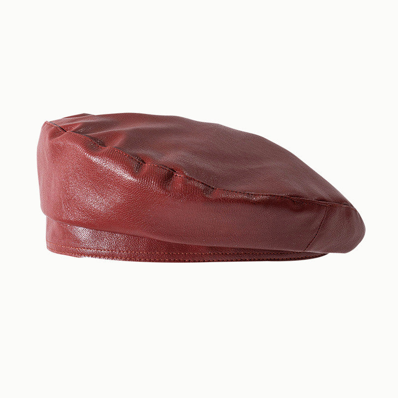 Vintage PU Leather Beret