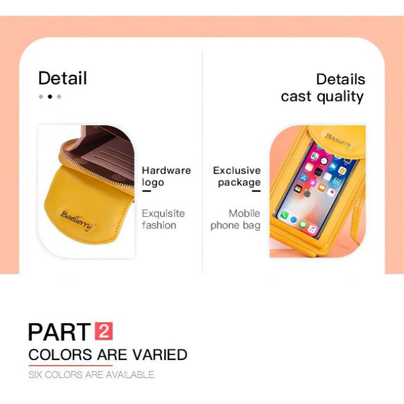 Mini Lady Transparent Touch Screen Mobile Bag