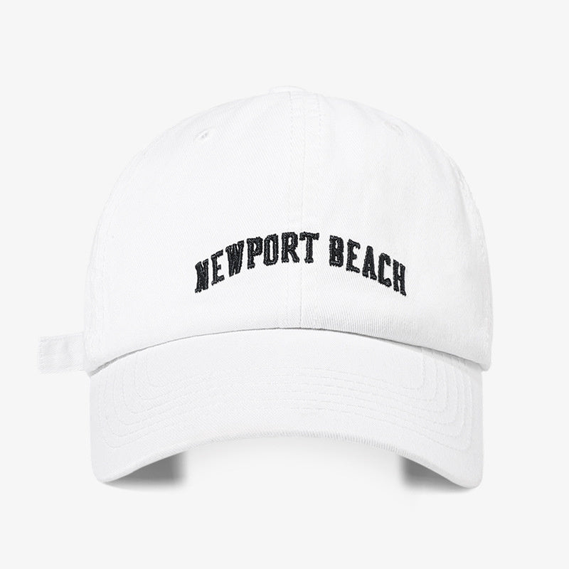 Lettering embroidered soft top casual sport cap