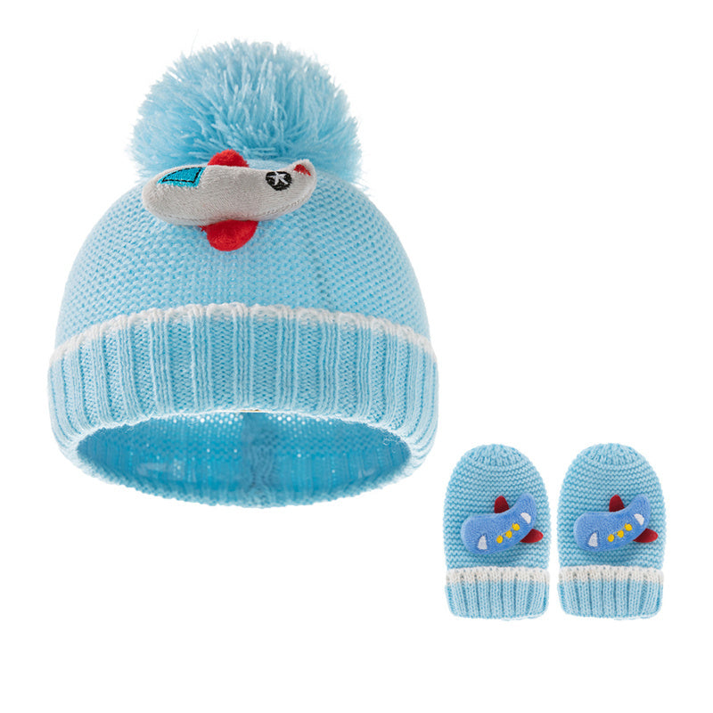 Two Sets Of Children's Knitted Hat And Gloves