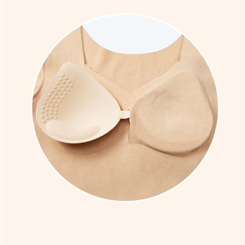 Winter Thermal Underwear Tops Women Removable Chest Pad Intimates