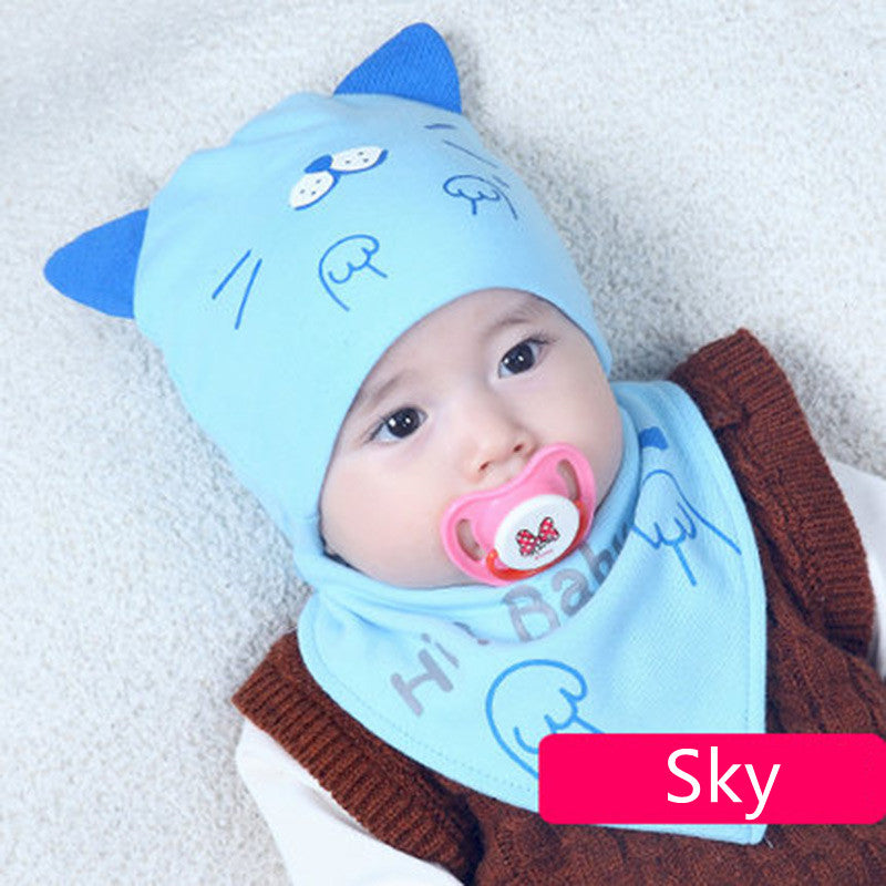Newborn Infant Solid Color Warm Saliva Towel Cute Cartoon Kit