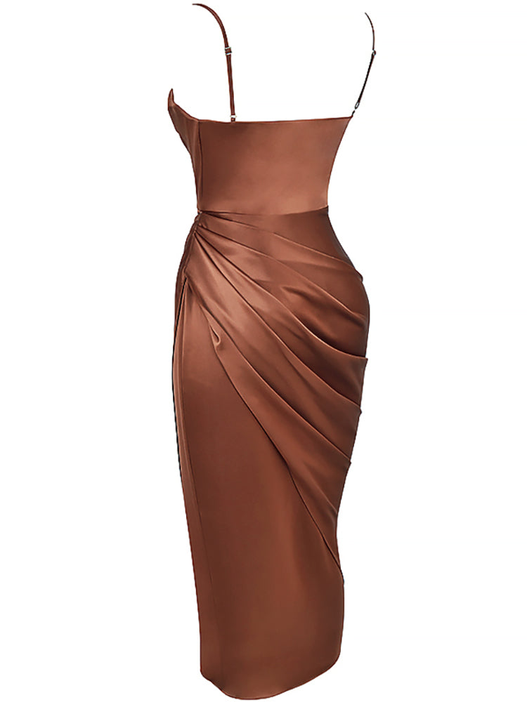 Sexy High Slit Long Skirt Ladies Style Evening Dress