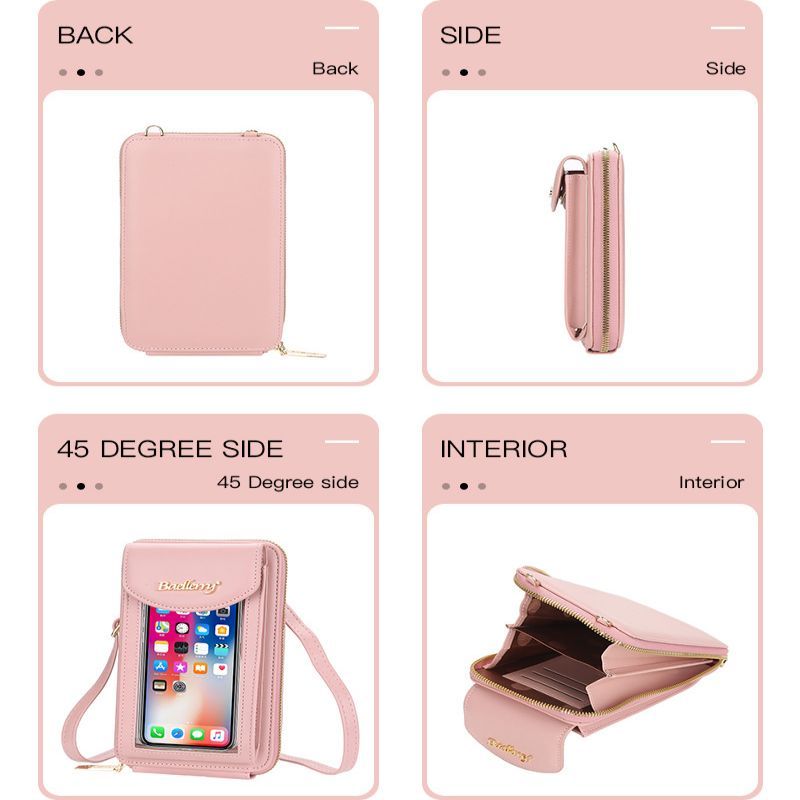 Mini Lady Transparent Touch Screen Mobile Bag