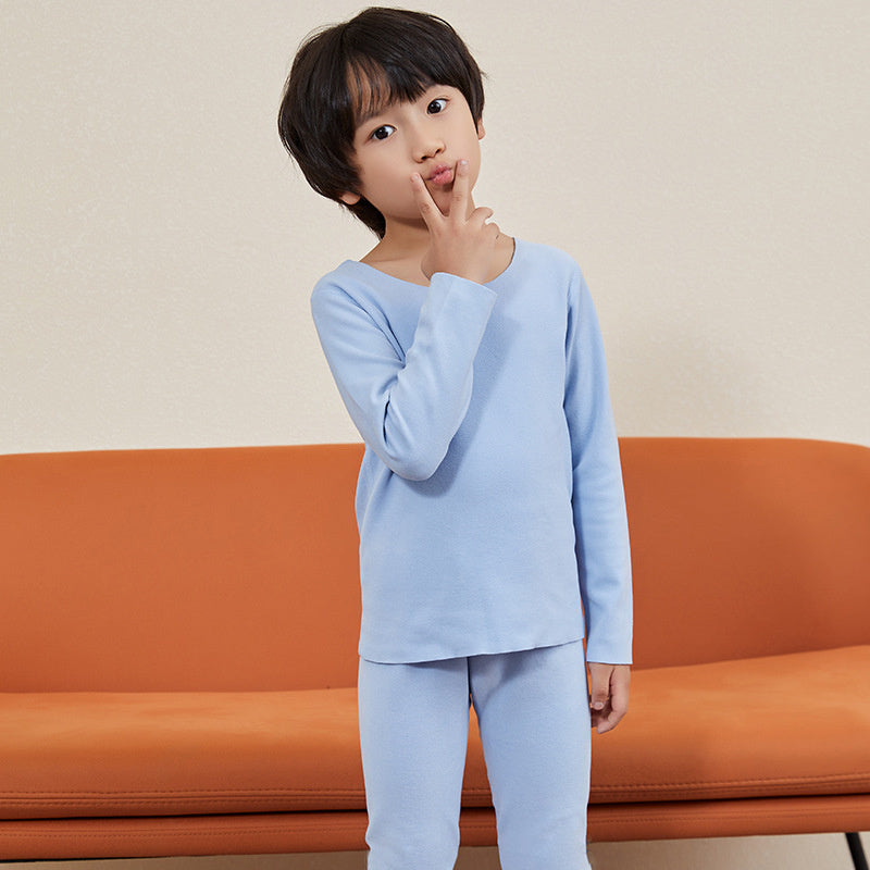 Traceless Round Collar Warm Suit For Boys And Girls