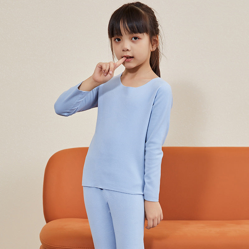 Traceless Round Collar Warm Suit For Boys And Girls