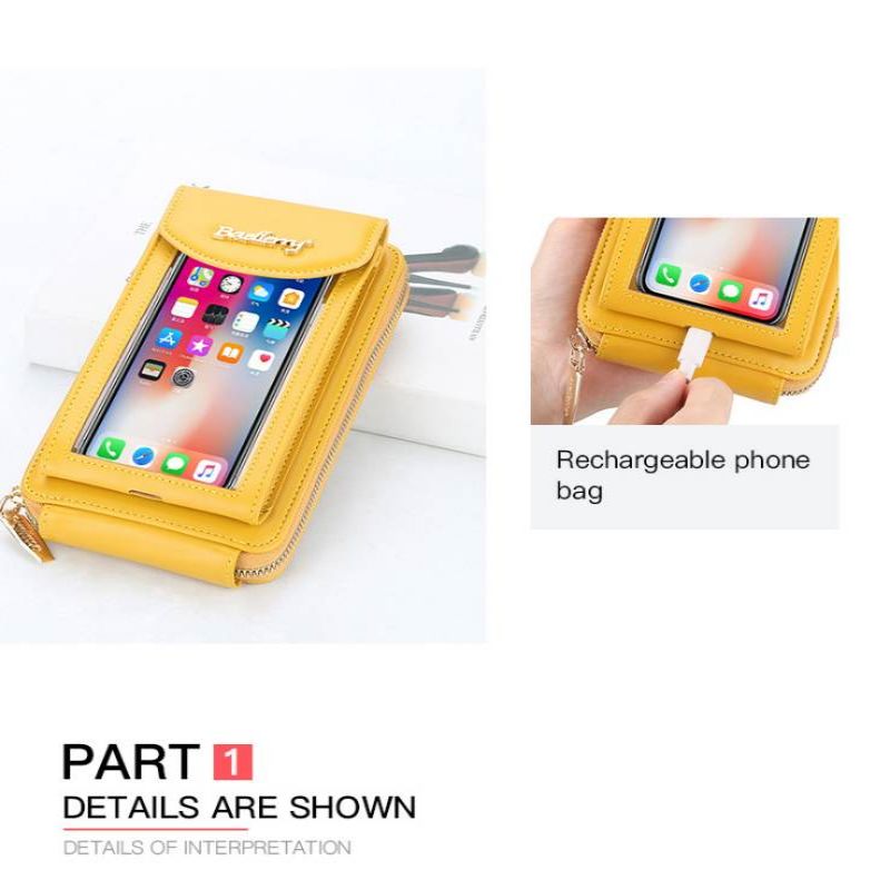 Mini Lady Transparent Touch Screen Mobile Bag