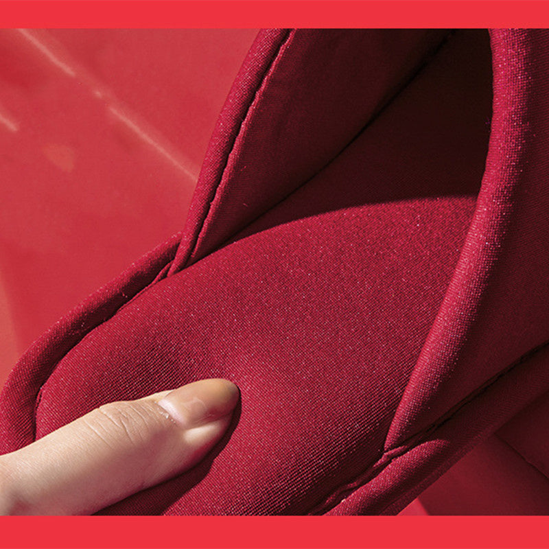 Lovers Autumn And Winter Festive Red Slippers