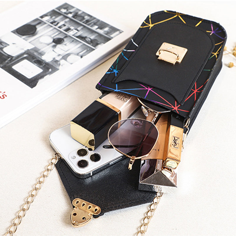 Fashion Chain Rhombus Printed Shoulder Mini Bag