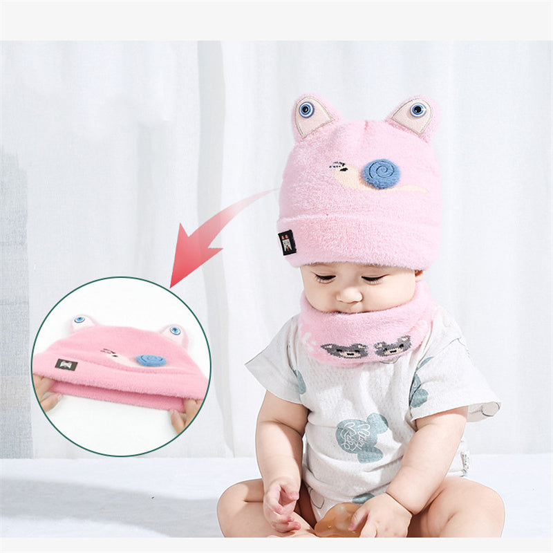 Winter Thickened Cute Snail Warm Ear  Scarf Suit For Baby