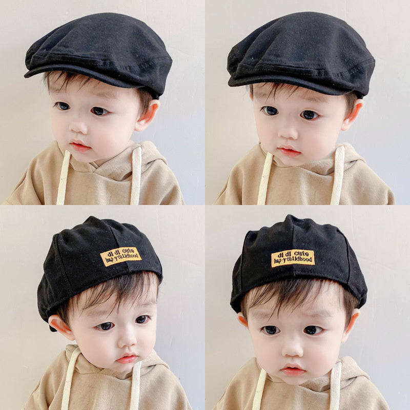 Thin simple corduroy children's beret