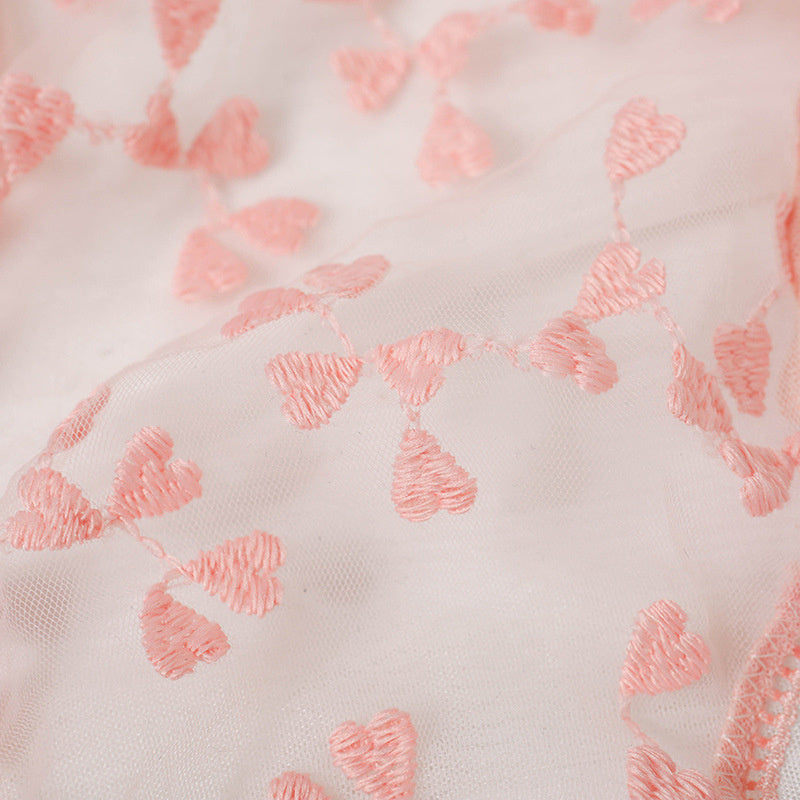 Sexy Mesh Embroidered Lace Conjoined Suspender Bodysuit