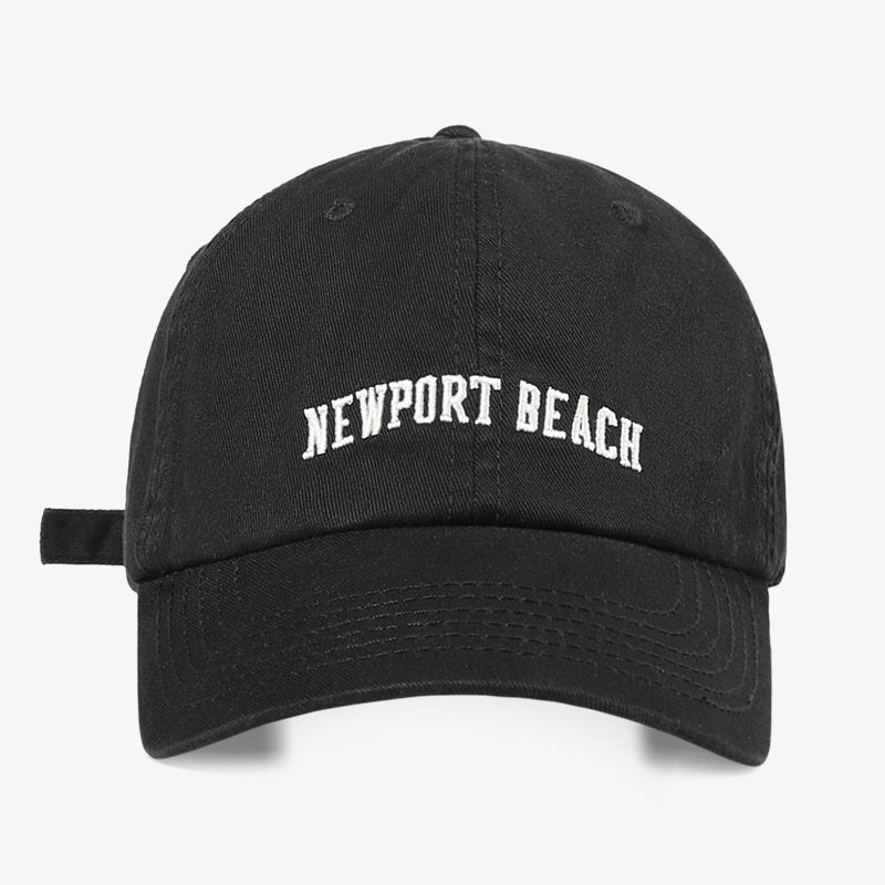 Lettering embroidered soft top casual sport cap