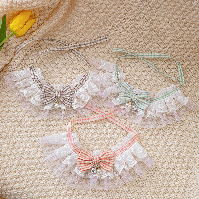 Pet Lace Bell Bow Collar