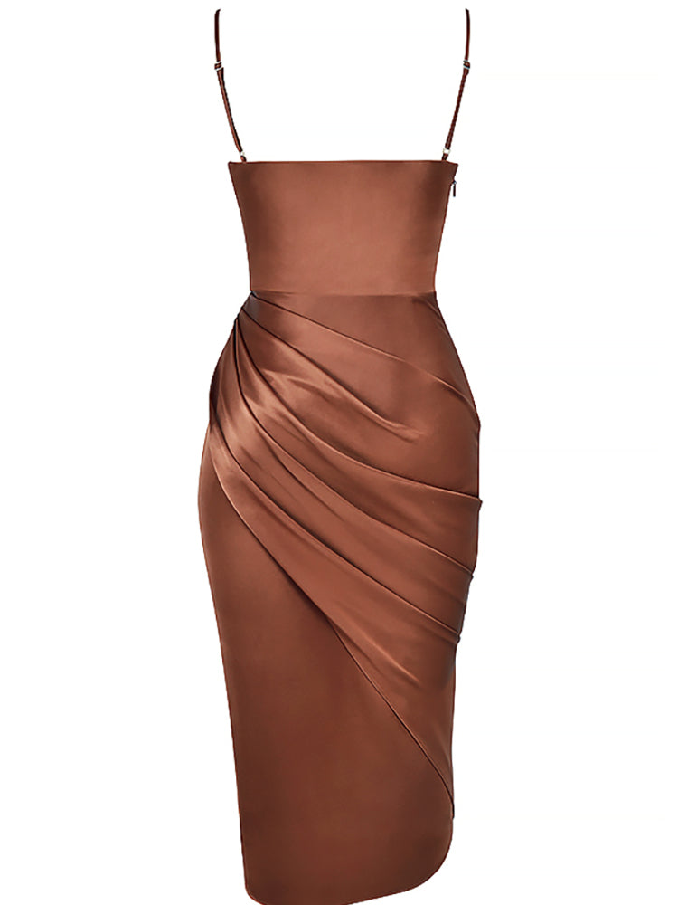 Sexy High Slit Long Skirt Ladies Style Evening Dress