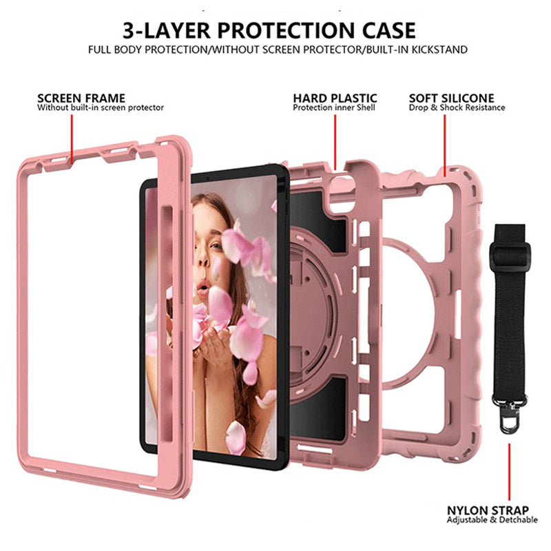 360°Hand-Held Rotating Silicone Anti-Drop Protective Cover For IPad Air4\IPad Por