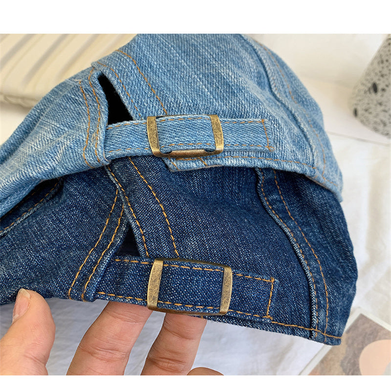 Retro Denim Forward Berets