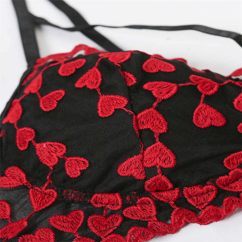 Large Size Lace Perspective Sexy Lingerie Set To 4XL