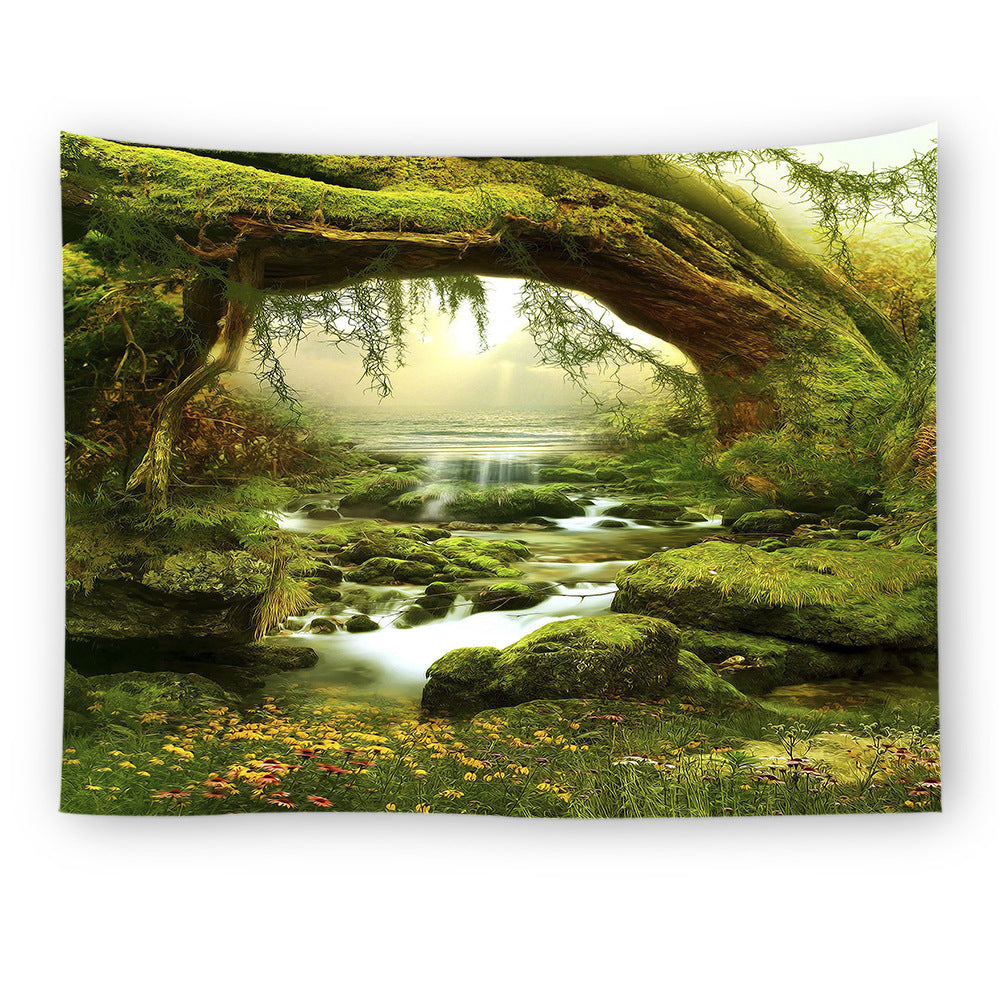 Forest Print Tapestry Beach Towel Blanket for Home and Outdoor